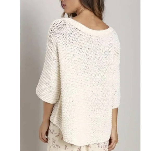 Free People Park Slope Open Knit Chunky Sweater Women's Small Lavender Oversized - Picture 5 of 5